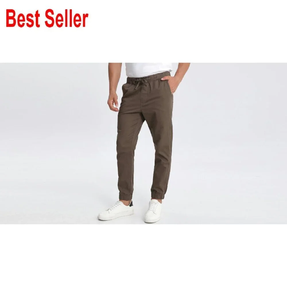Men's Chino Jogger Pants Slim Tapered Casual Modern Classic Fit
